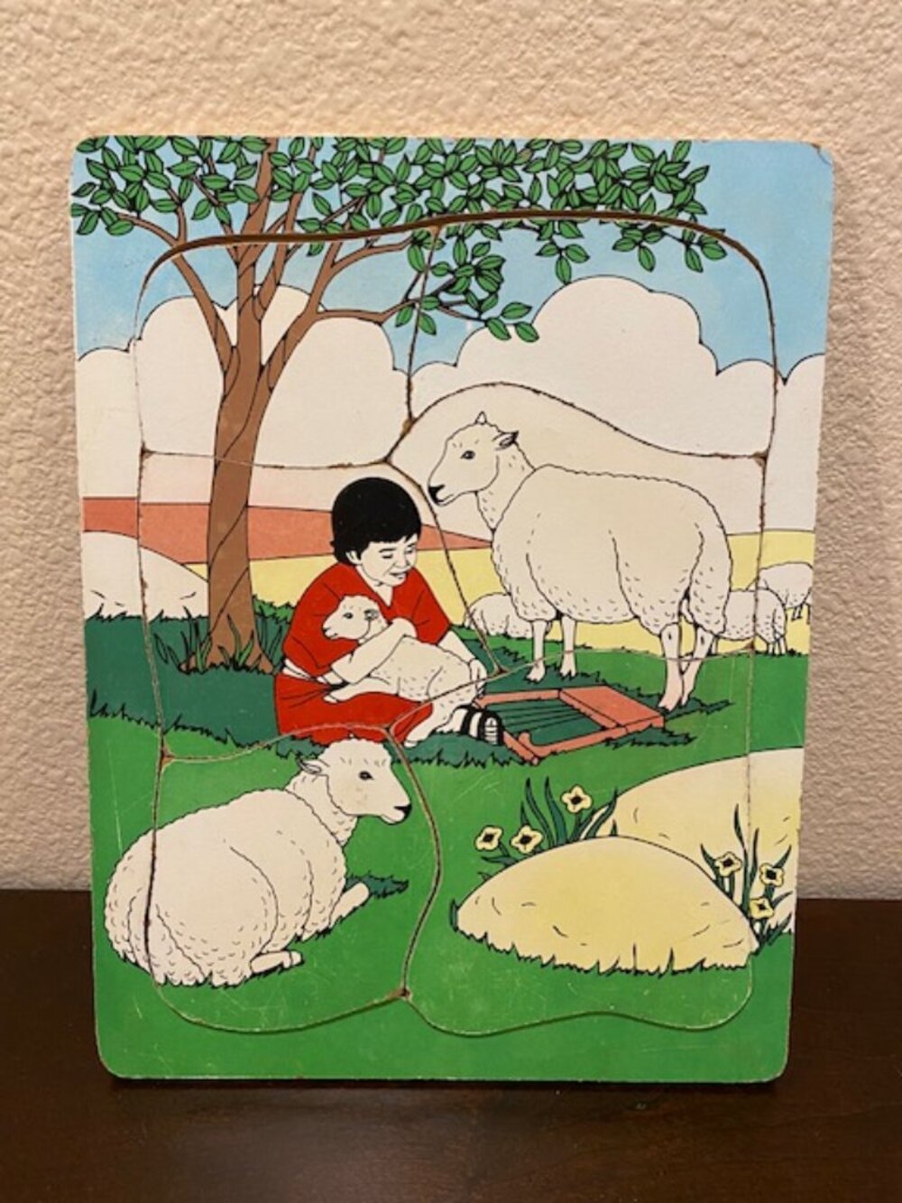 VTG Religious Bible Wooden Puzzle LifeWay David & the Sheep 1 Samuel Jesus